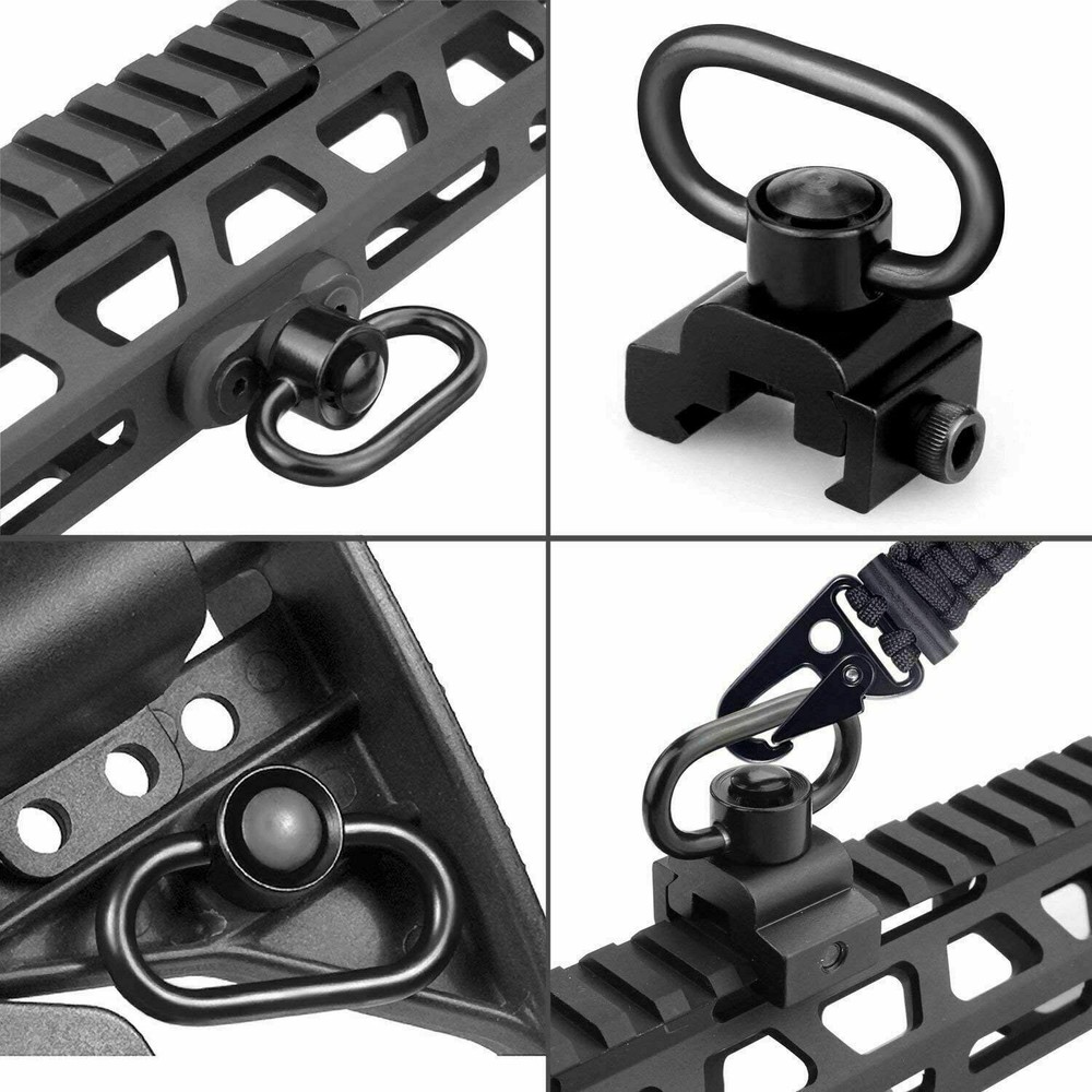 Two Point Sling Strap Rifle Gun Sling + 2pcs Push Button QD Quick Release Mount