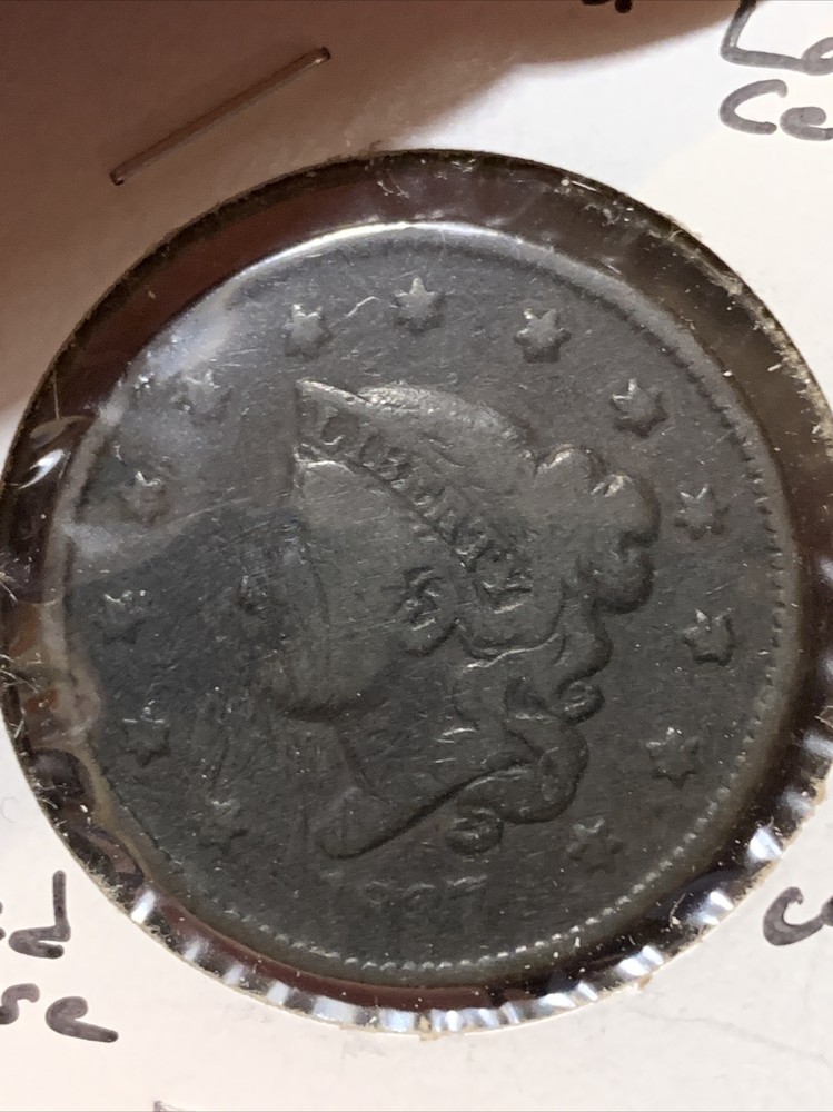 1837 Philadelphia Mint Copper Coronet Head Large Cent ~ ROTATED REVERSE ~