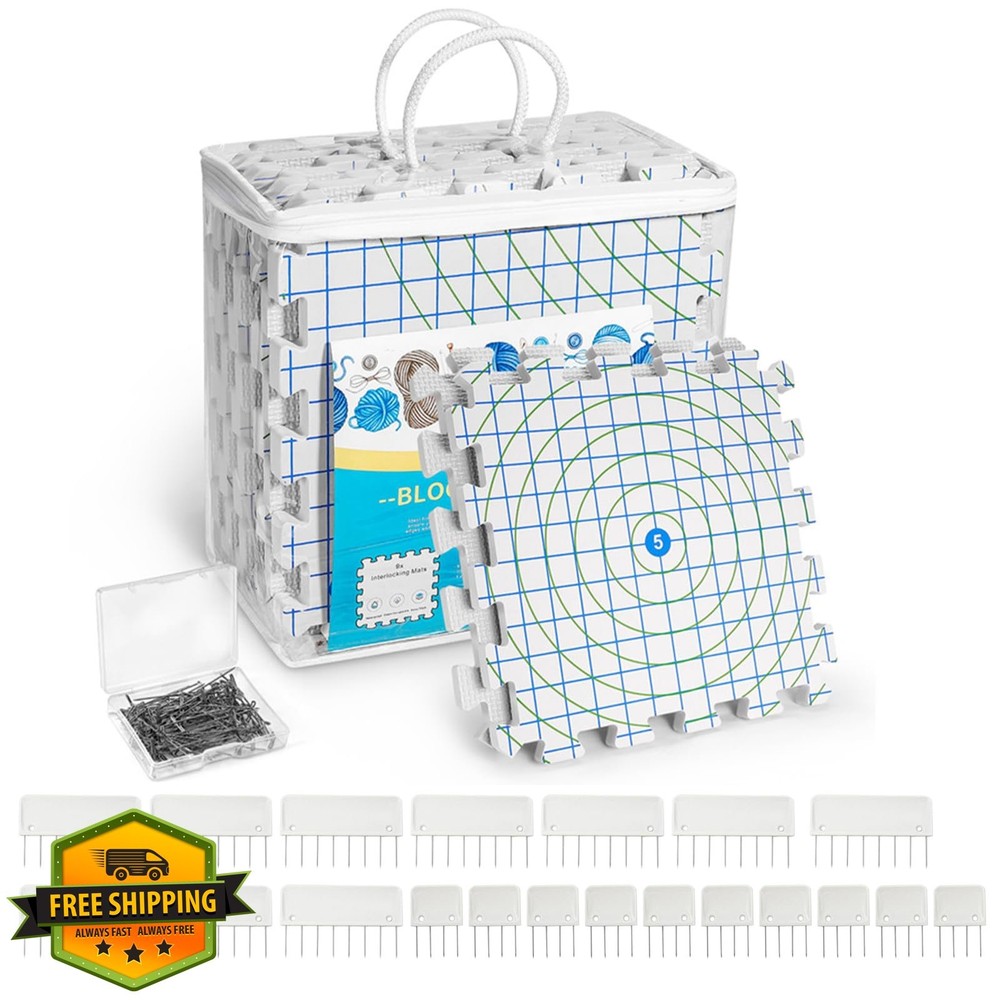 Yiitoll Blocking Mats for Knitting, Extra Thick Knitting Blocking Mats with G...