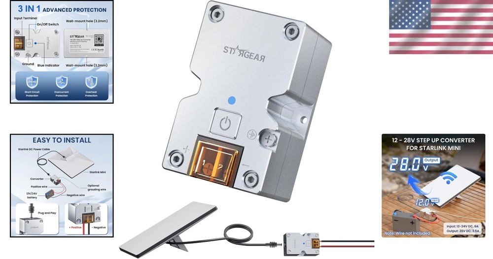 Starlink Mini 12V Boost Adapter with Safety Features