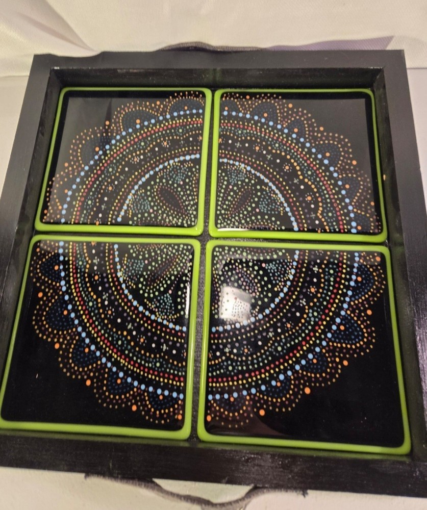 Serving Tray With Dot Mandela Desgin Coffee Table