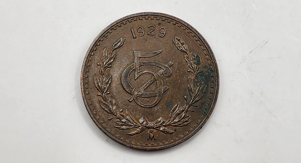 1929 Mexico 5 Centavos Coin - KM#422