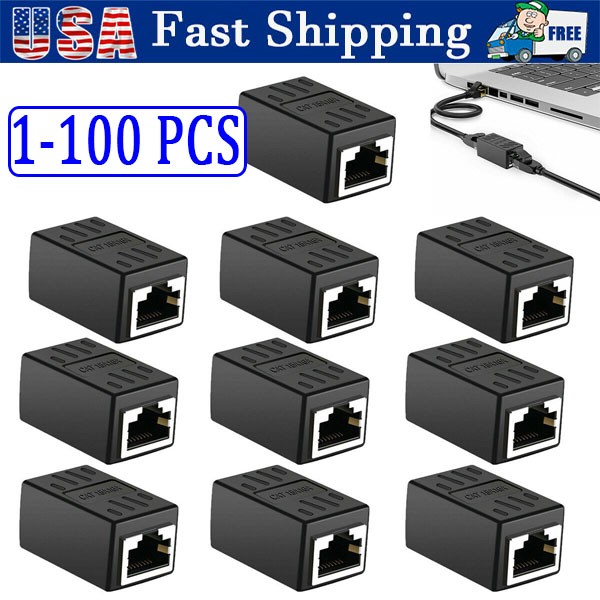 RJ45 Inline Coupler Cat6/Cat5e Ethernet Network Cable Extender Connector lot