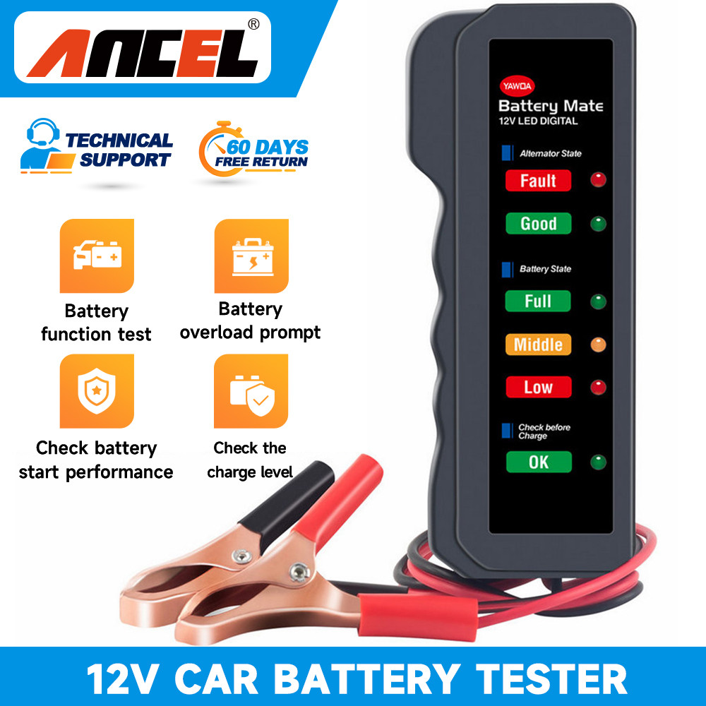 Battery Load Tester Car 12V Digital Analyzer Led Digital Diagnostic Test Tool