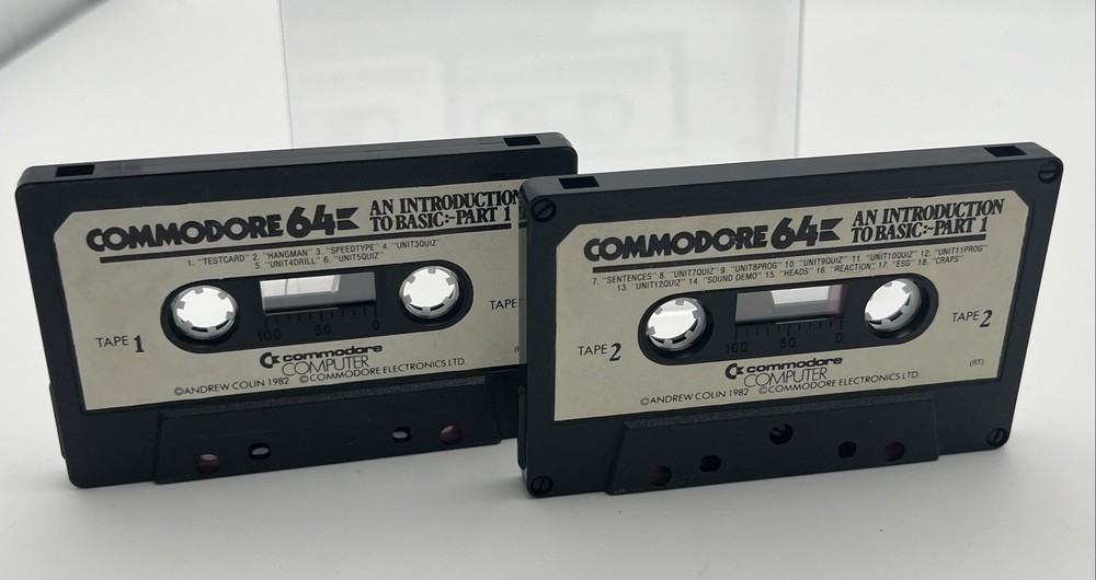 Intro to BASIC:Part I C64 Cassettes Commodore 64 Tape 1 & 2