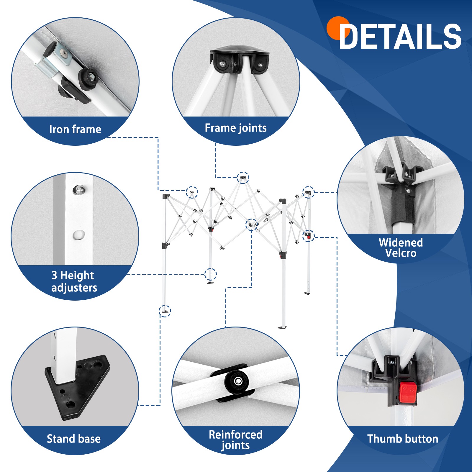 5'X5' EZ POP UP Folding Gazebo Canopy Tent Outdoor Waterproof Tent for Party