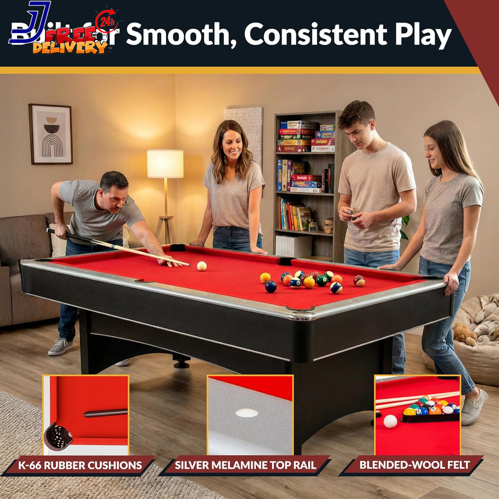 7 Foot Pool Table with Table Tennis Top Space Saving Ping Pong & Pool Table Comb