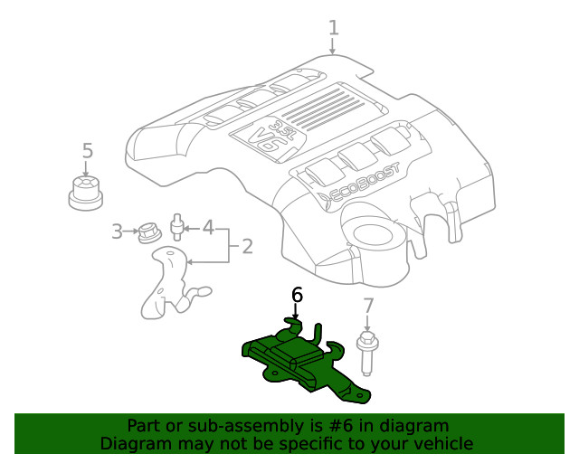 Genuine Ford Engine Cover Bracket BL3Z6N081B