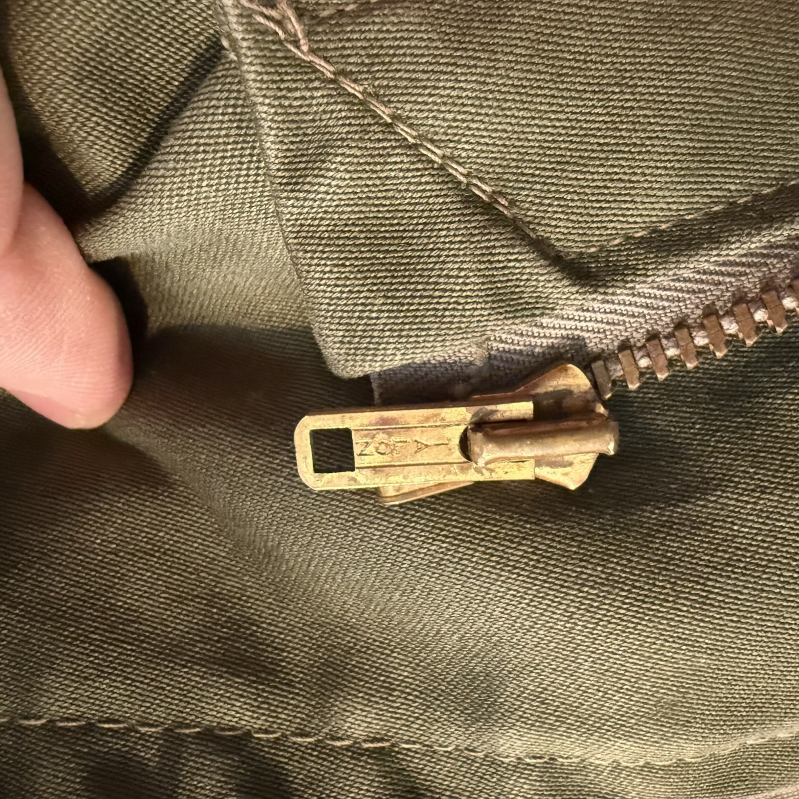 US Military Vintage 40s WW2 OG Faux Fur Talon Zip Hood B-9 Parka Jacket Mens XL