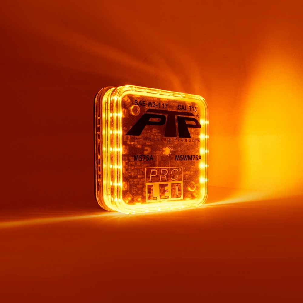 4" Square Permanent Mount LED Warning Light With 10 Selectable Flash Patterns
