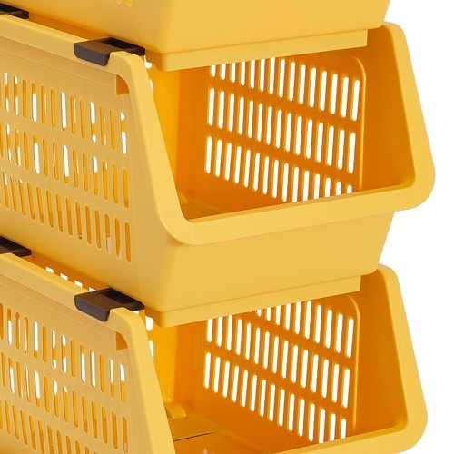 4 PCS Stacking Storage Baskets, Stackable Organizer Baskets, Storage Bin
