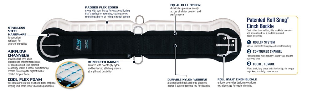 Weaver Leather, AirFlex Cinch with Flat Buckles