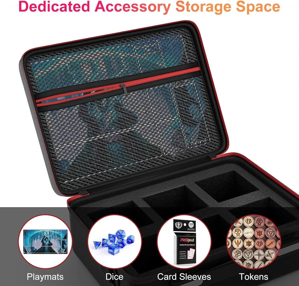 Card Deck Box with Portable Case, 6 Pack Clear Commander Deck Box with 6 Divider