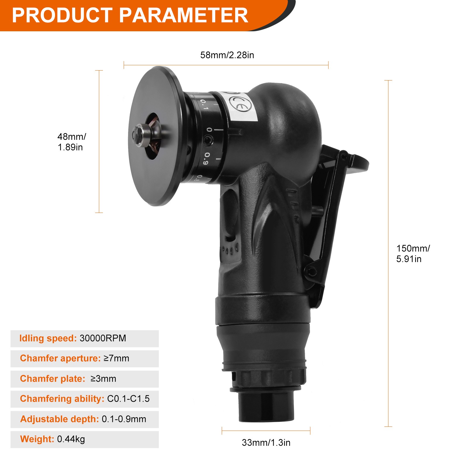 30000RPM Pneumatic Chamfering Machine Metal Trimming Air Chamfer Beveling Tools^