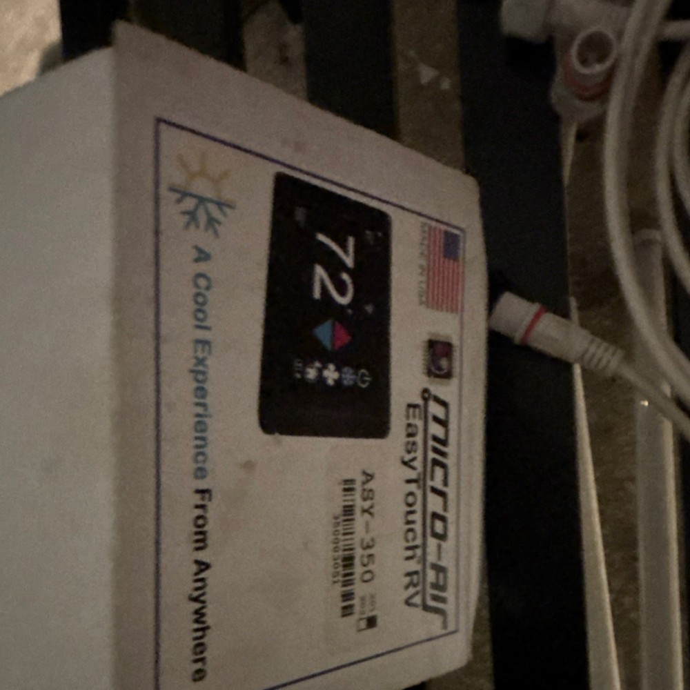 Micro-Air Easy Touch RV ASY-350 Programmable Touch Thermostat Black Rectangular