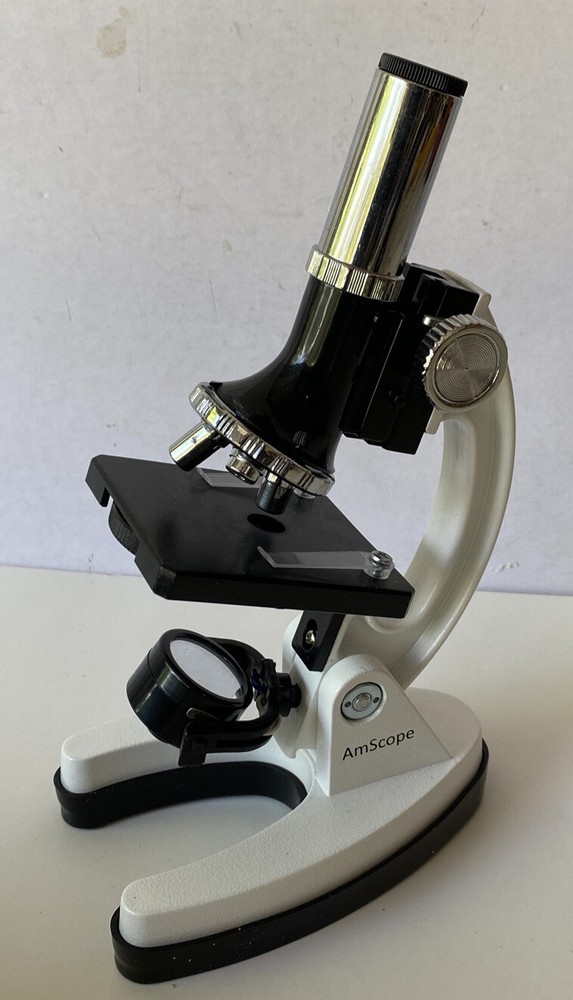 AmScope 52pc 120X-1200X Starter Compound Microscope Science Kit for Kids