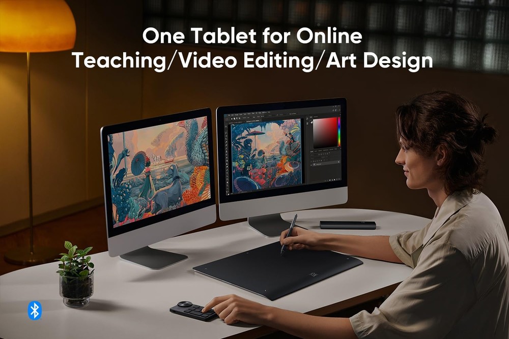 Wireless Drawing Tablet Deco Pro LW 2nd, 11 Inch Bluetooth Computer Graphics ...