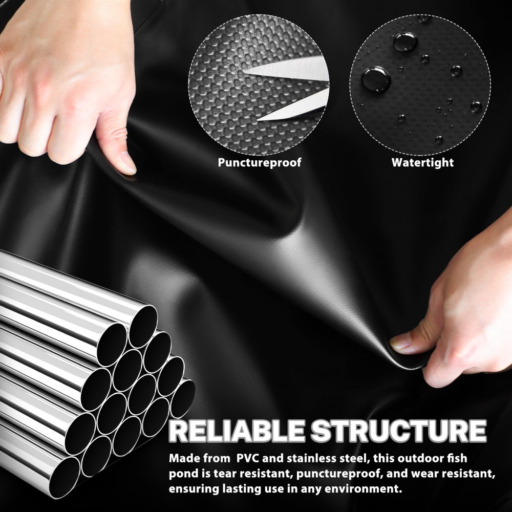 KOI Aquarium Tank Above Ground Fish Pond 750 Gal Foldable Canvas Fish Pool Pond