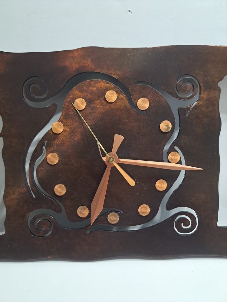 Heavy Metal Rectangular Shaped Clock MCM With Pendulum