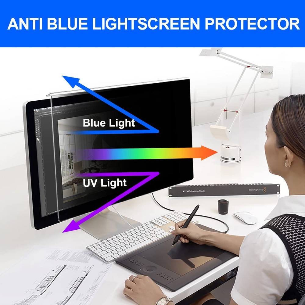 Computer Privacy Screen Filter 24" Hanging Privacy Screen Protector Compatibl...