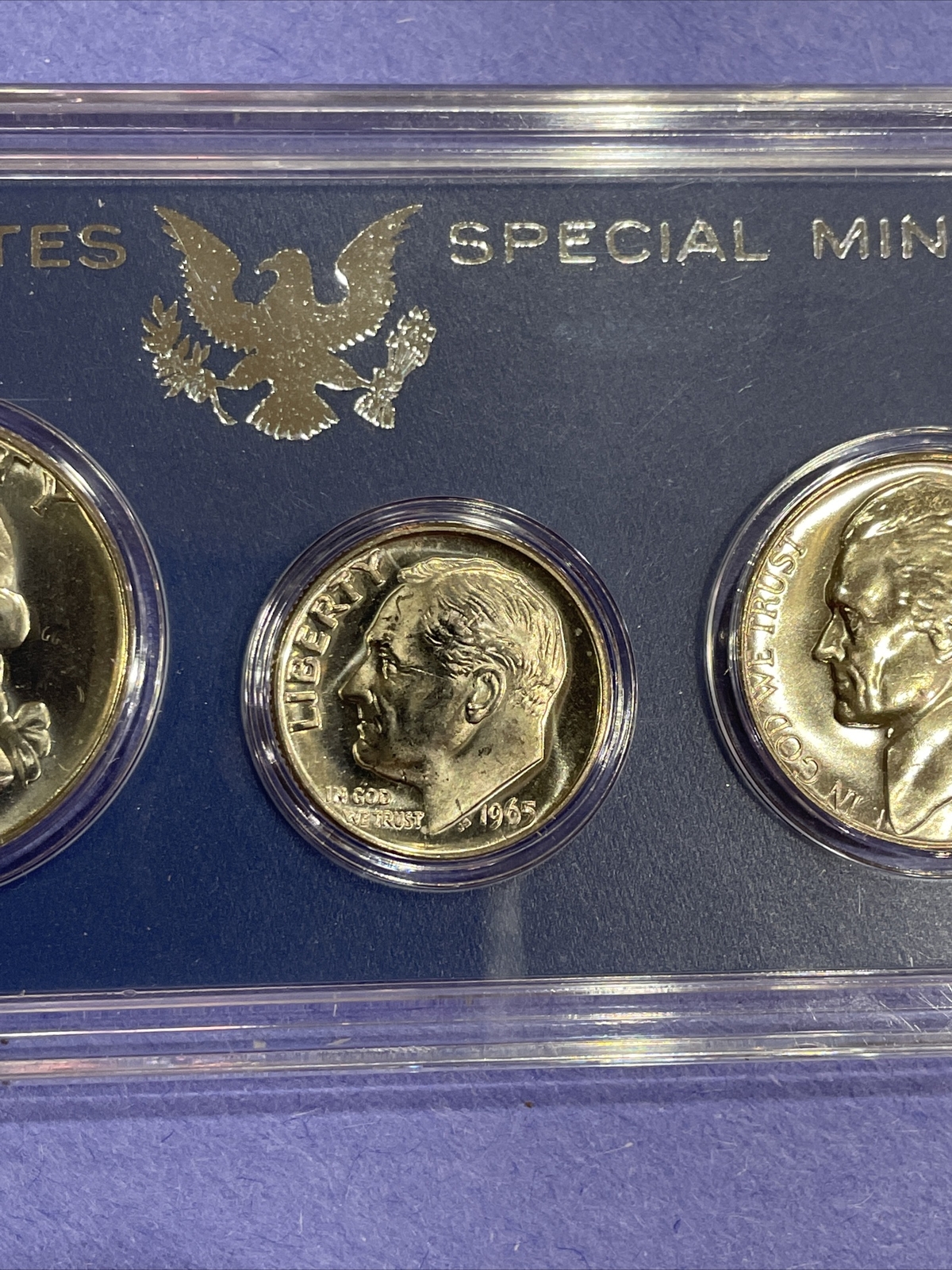 1965 US Special Mint Set Coins In Genuine Government SMS Holder
