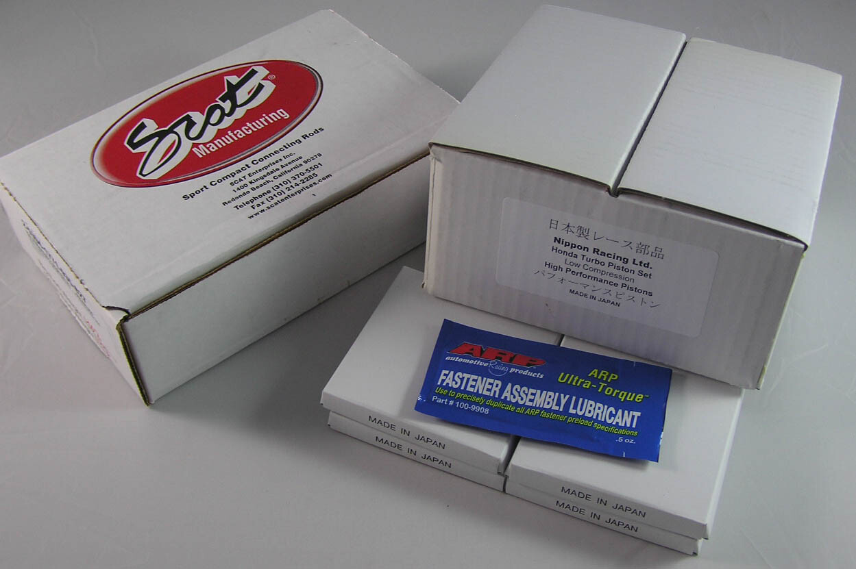 NIPPON RACING JDM TURBO HONDA B-SERIES PISTONS SCAT RODS B18A B18B LS 81.5MM 020