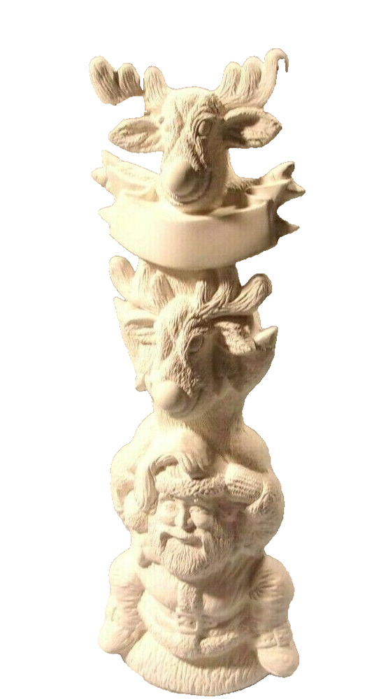 Bisque J*193 -42.1920 Ceramic Ready to Paint Reindeer Stack Figurine