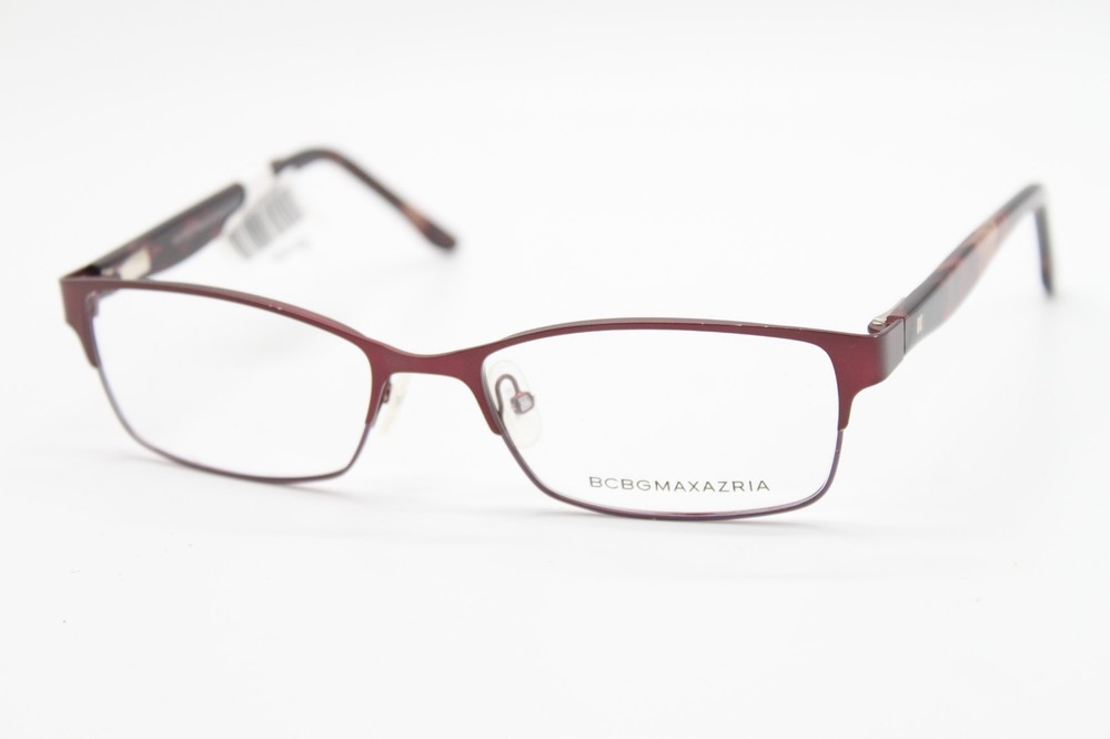 NEW BCBGMAXAZRIA BRYNN WINE DARK RED RECTANGULAR AUTHENTIC EYEGLASSES 54-17