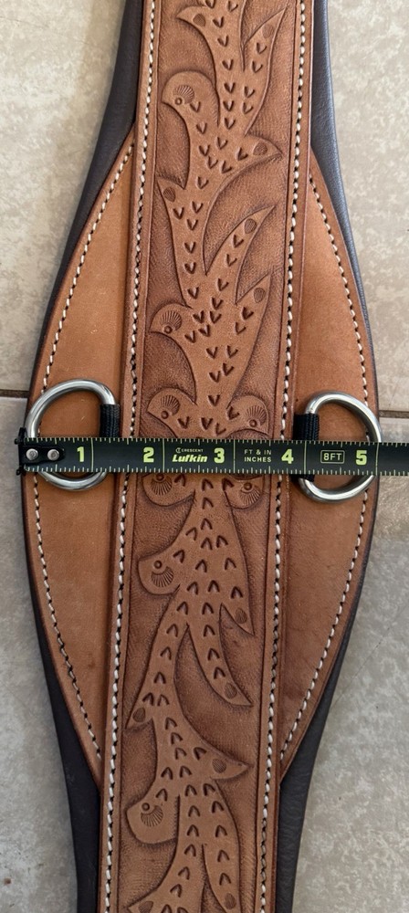 Never Used 36” Tooled Leather Roping Cinch