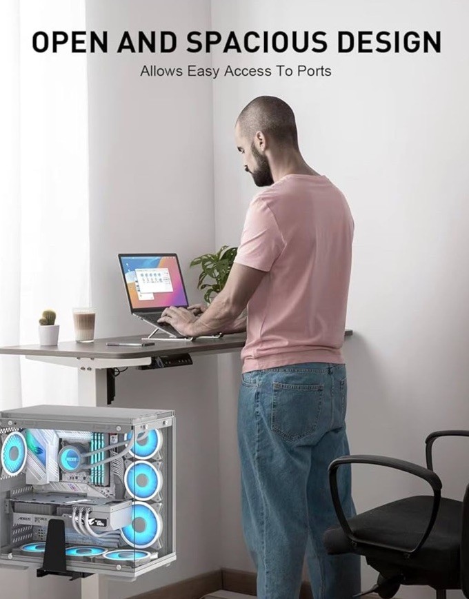 CPU Holder Under Desk Adjustable PM-02, Black