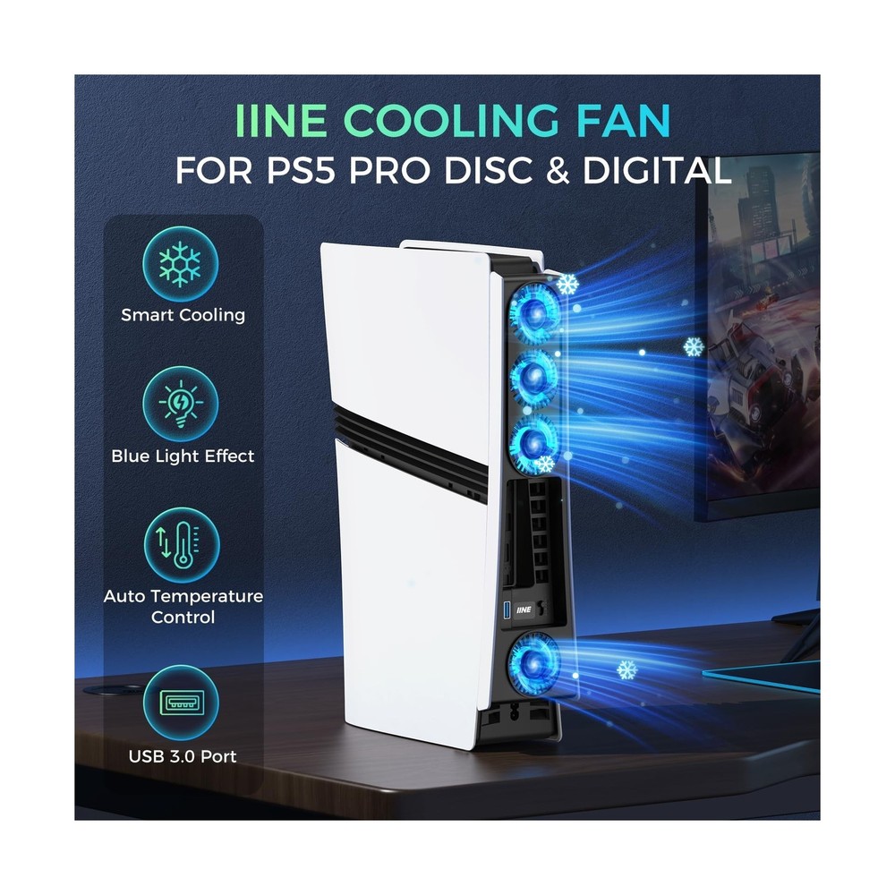 Cooling Fan for PS5 Pro, Efficient Cooler Fan with Adjustable Speed... Fast Ship