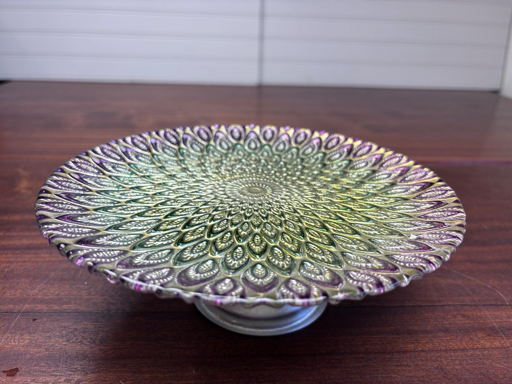 Beautiful Peacock Cake Stand 8.5”