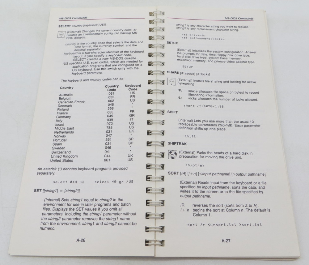 TANDY MS-DOS Quick Reference vintage 1987 computer book reference