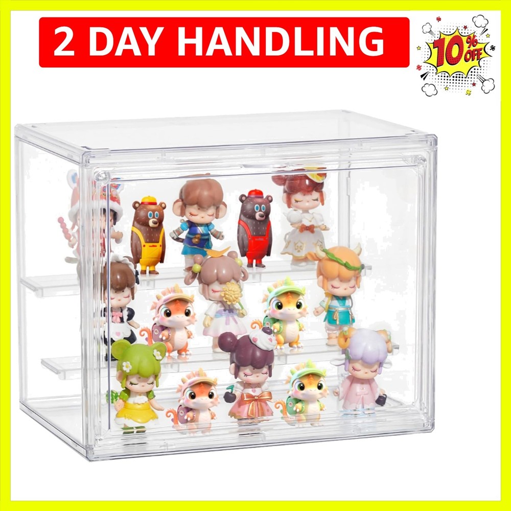 Acrylic Display Case,3 Layer Clear Display Case Adjustable Display Box Stand ...