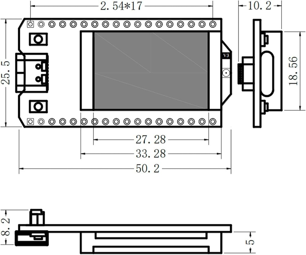 Integrated WiFi Bluetooth LoRa V3 Development Board with OLED & Type-C Power