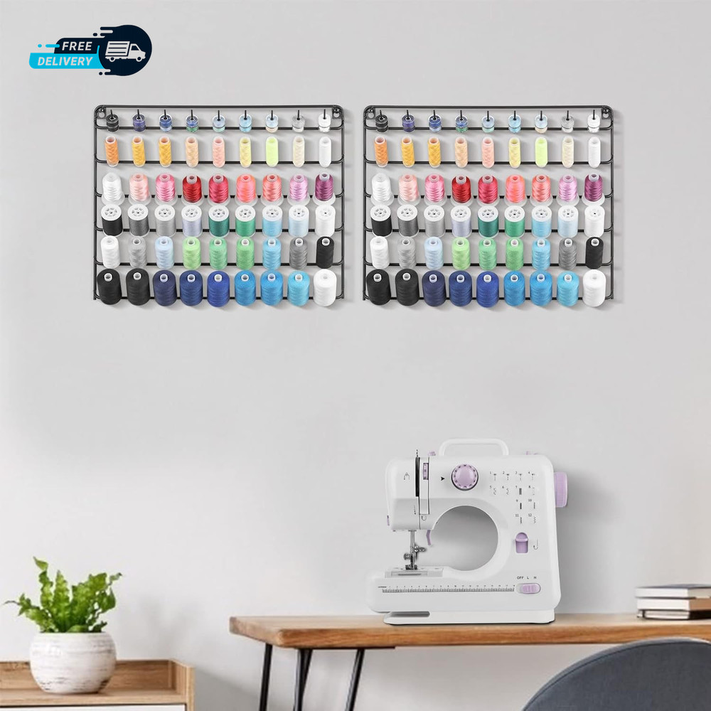 Thread Holder Wall 2Pack54 Spools Thread Rack Wall Mount Embroidery Spool Thread