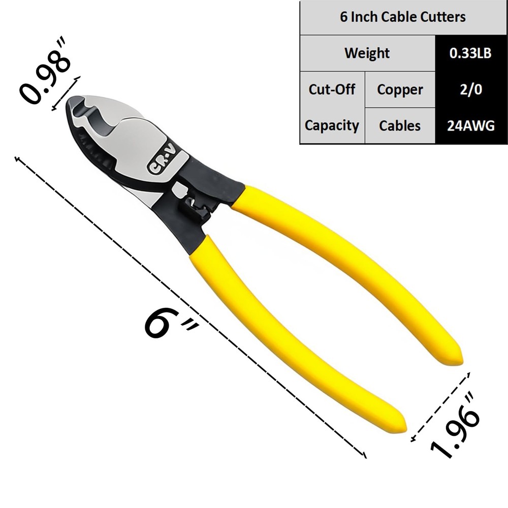 BJDSI 6 inch Cable Cutters,Sharp,Rust-Proof,Anti-Slip Handle.