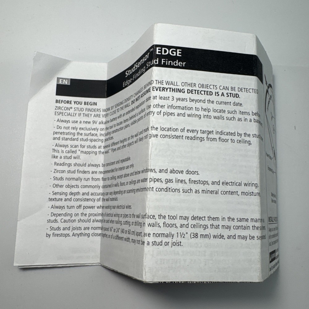 Zircon Edge Finding Stud Sensor