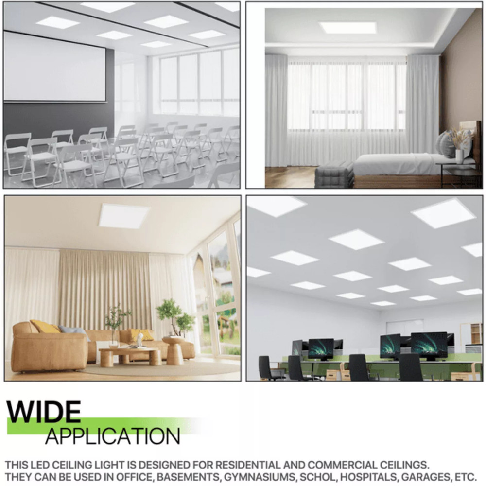 10 Pack 2x2Ft LED Panel Light Drop Ceiling Flat Panel Recessed Troffer Fixtures