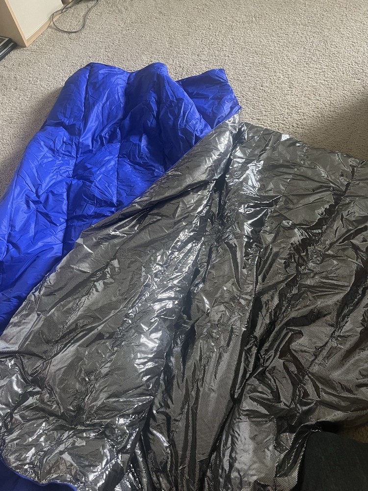 Lightweight Mylar Camping Blanket / Down Throw with Stuff Sack, Blue