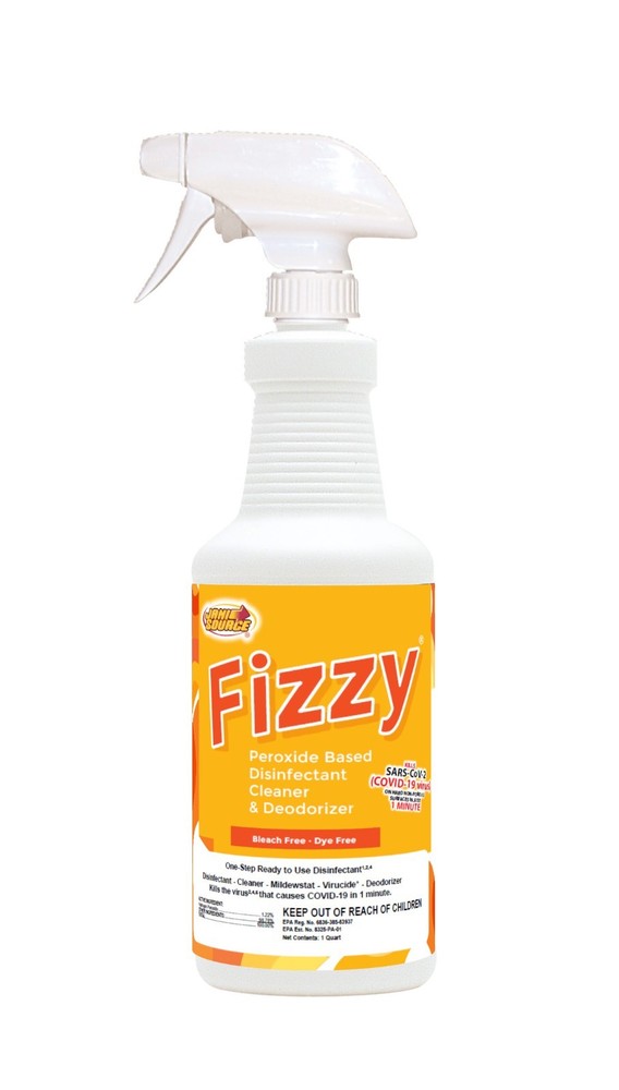 Fizzy RTU Peroxide Disinfectant Cleaner – 32 oz Quart (3 Pack)