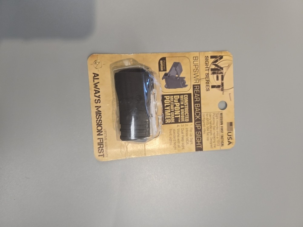 MFT Rear Back Up Polymer Sight Black w/ packaging