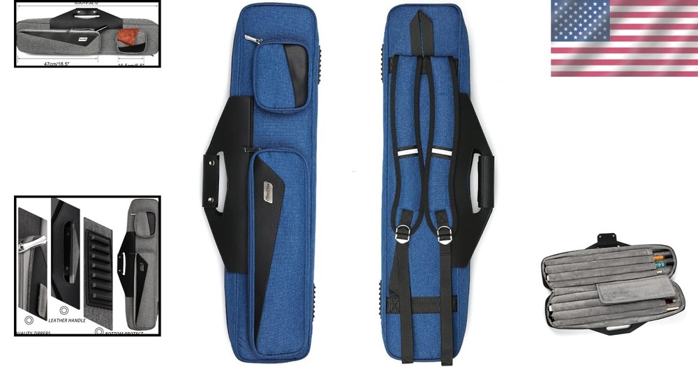 High-Quality 4x4 Pool Cue Case, 83cm, Waterproof, Padded Backpack Straps