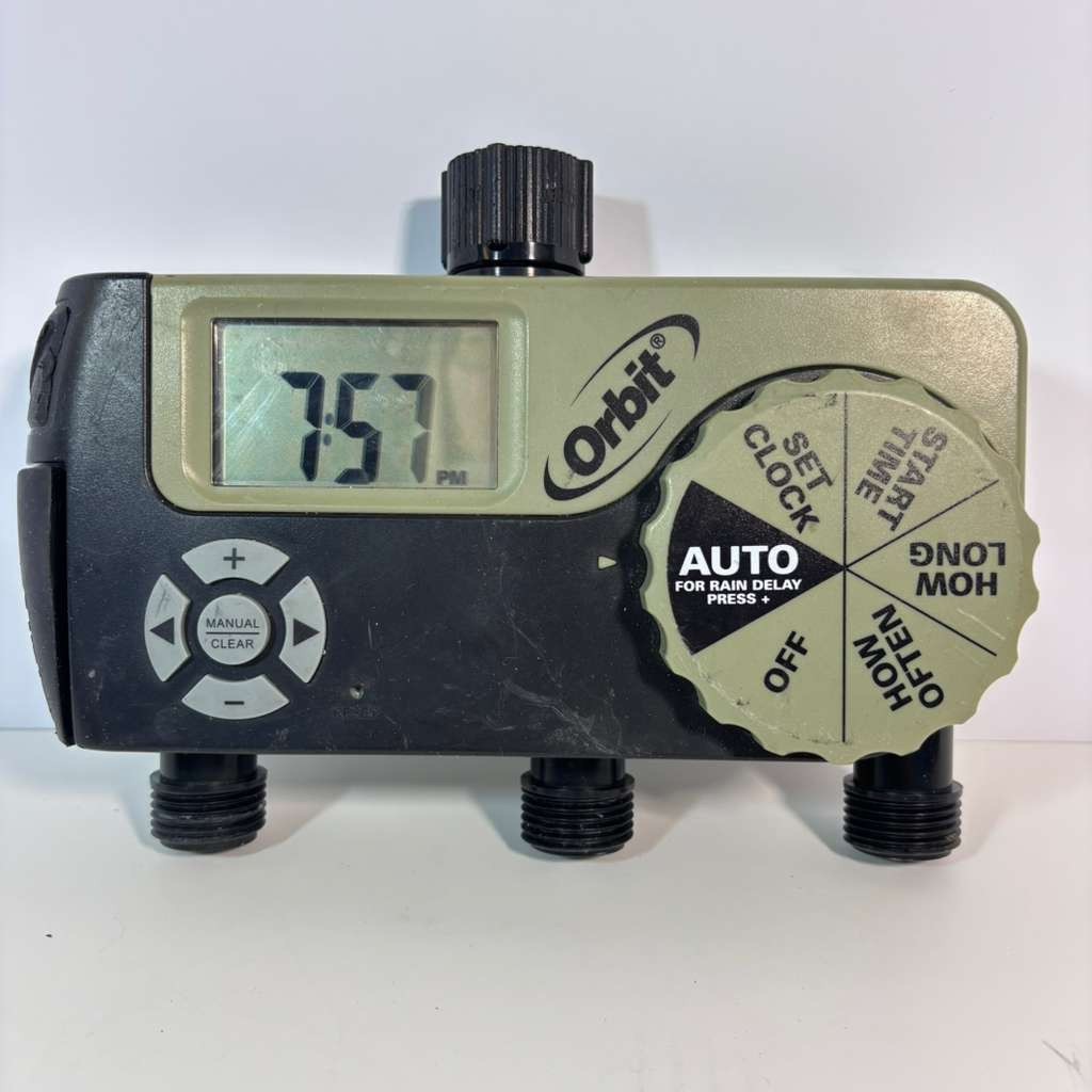 Orbit 56905 Yard Watering System & 56082 3-Outlet Irrigation Faucet Digital Time