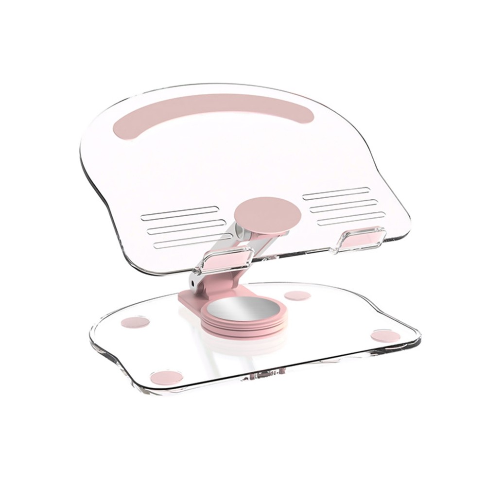 Acrylic Tablet Stand Desktop Foldable Holder 360° Rotation Base Clear Bracket rq