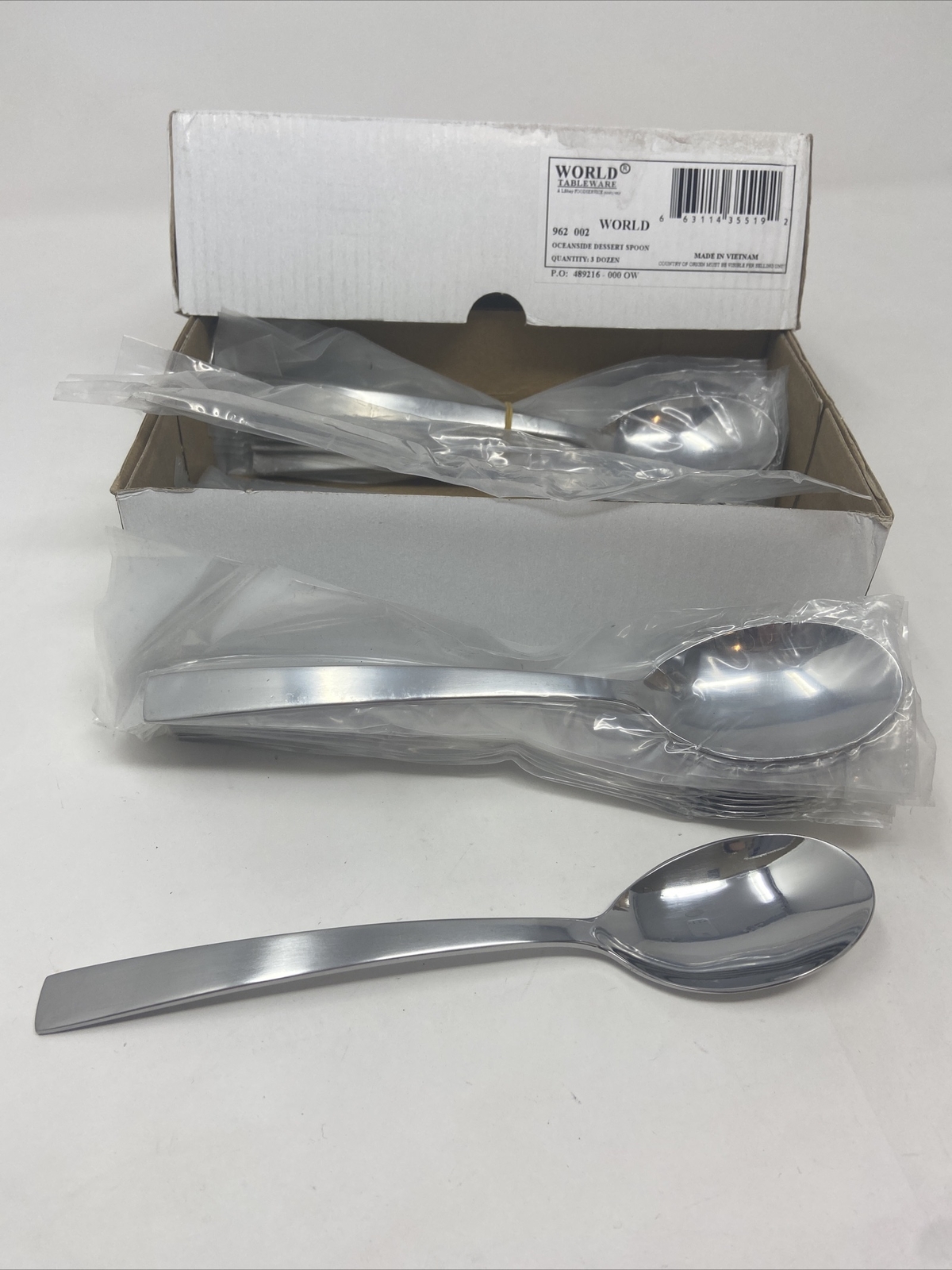 World Tableware 962 002 Oceanside 7-1/4" Dessert Spoon Box Of 3 Dozen NEW