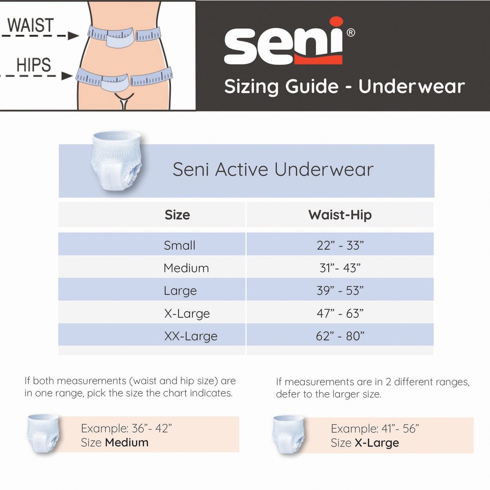 Seni Disposable Underwear X-Large 64 Ct