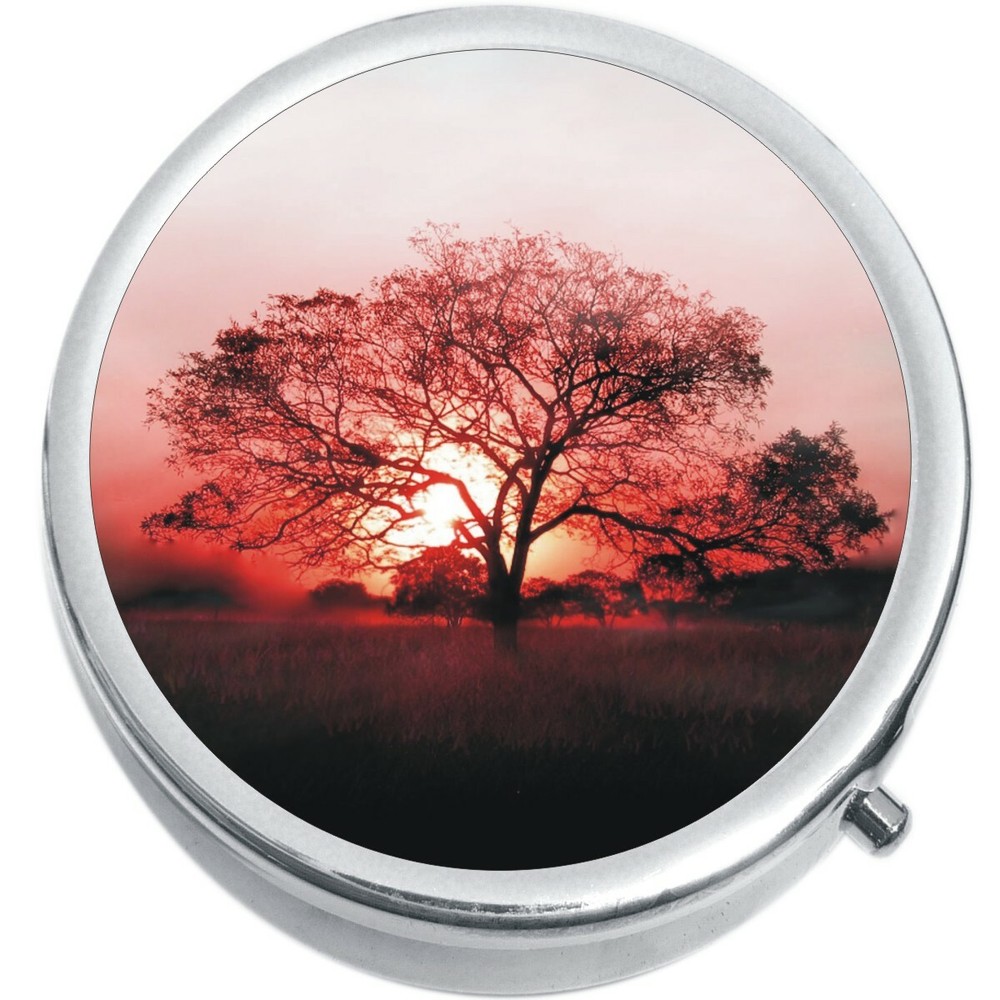 Red Tree Sun Medicine Vitamin Compact Pill Box