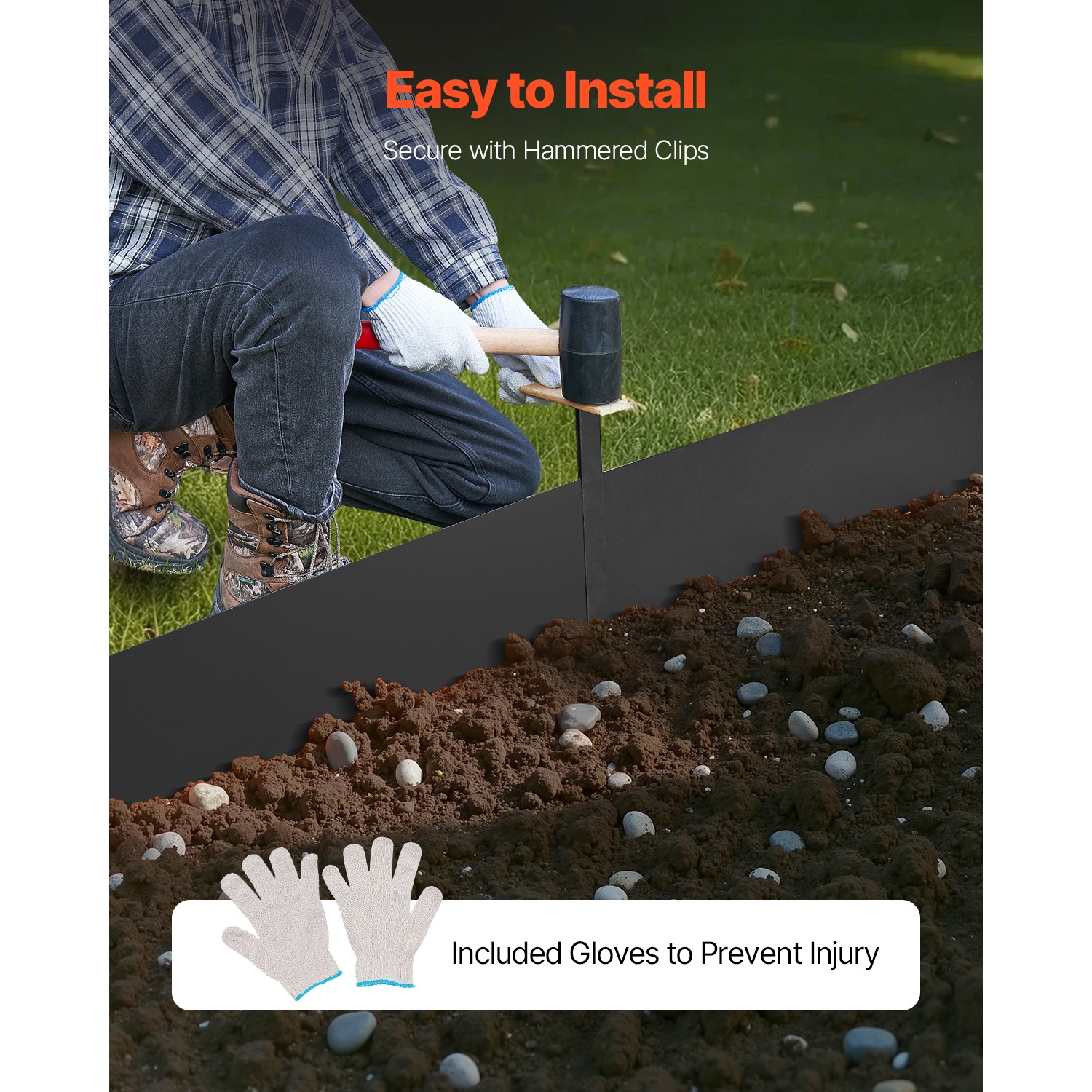 Steel Landscape Edging 4 Packs 40 x 12in Rust-Resistant Garden Edging