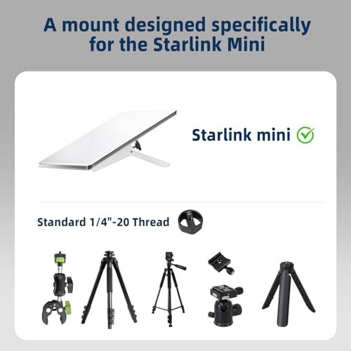 Starlink Mini Kickstand - Star Link Pipe Mount with 1/4" Tripod Thread